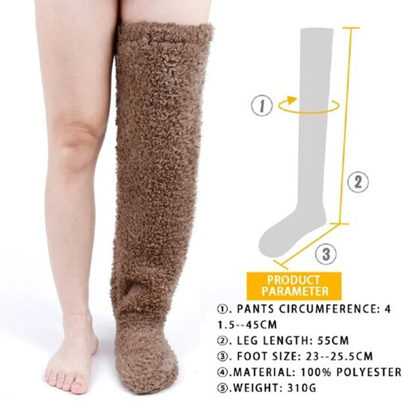 Calcetines largos térmicos de lana para mujer, calentadores de piernas para la mayoría de las personas, Invierno