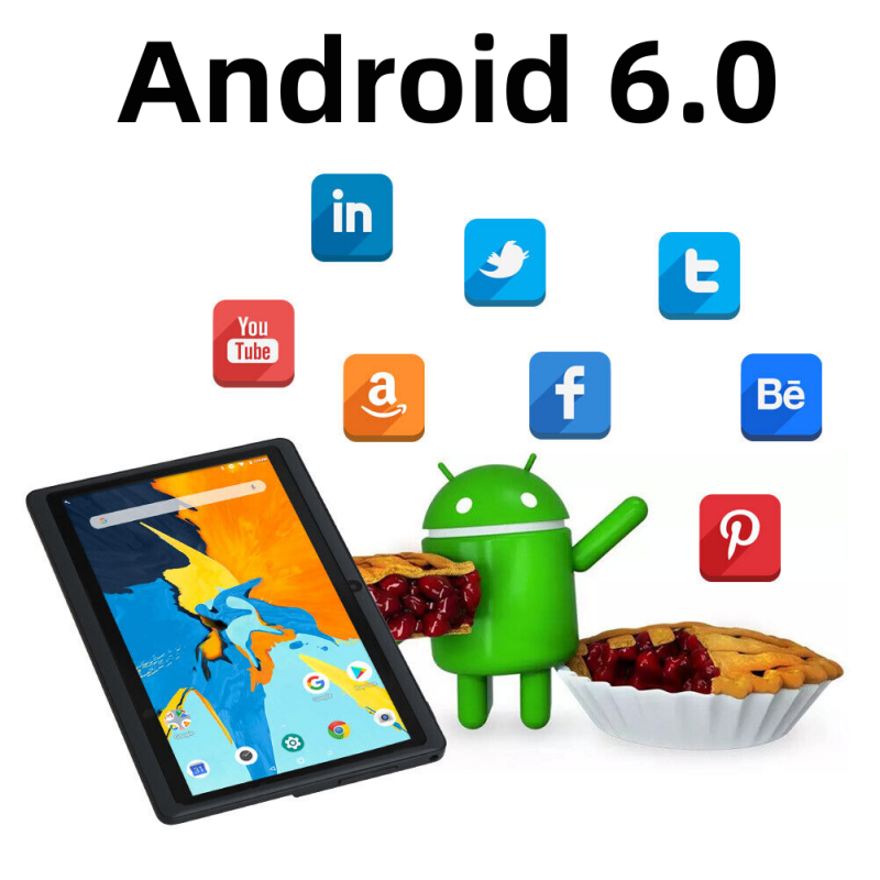Tablet Infantil de Alto Desempenho, Android 6.0, Quad Core, WiFi, Bluetooth, Câmera Dupla, 1GB RAM, 16GB RAM, 7 ", 1024x 600IPS