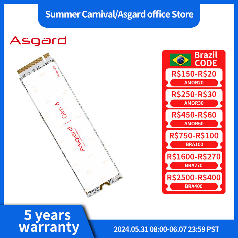 Asgard AN4 GEN4X4 SSD รุ่นใหม่2280 PCle 4.0 NVMe 1TB 2TB ฮาร์ดดิสก์ภายใน SSD