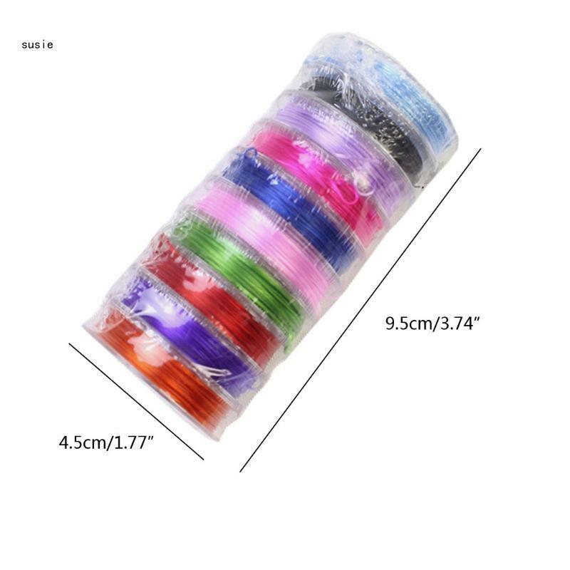 X7YA 10 Rolls 150m Crystal String 0.8mm Handmade Thread Elastic String Line Stretchy Bracelet String Bead Cord for Beading DIY
