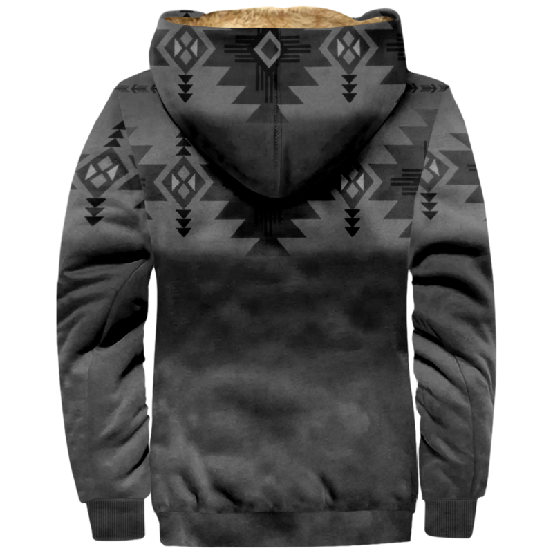 Tribal sweter berisleting motif grafis klasik etnik, pakaian musim dingin kerah berdiri, Hoodie ritsleting motif 3D untuk pria dan wanita