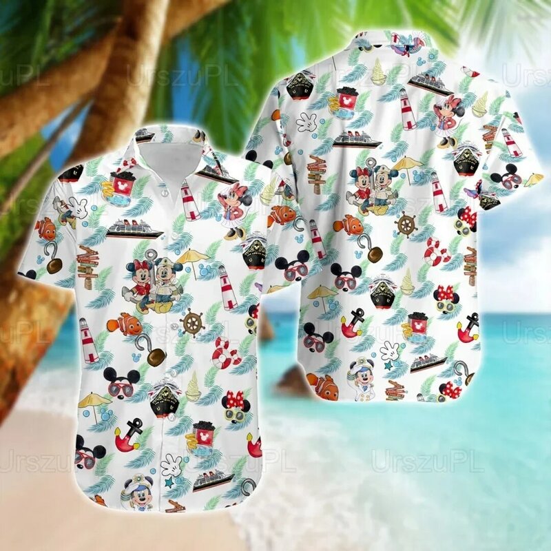 Mickey Minnie Comic Hawaii Hemden Herren Frauen lässig Kurzarm hemden Disney Hawaii Hemden Mode Strand hemden Kinder