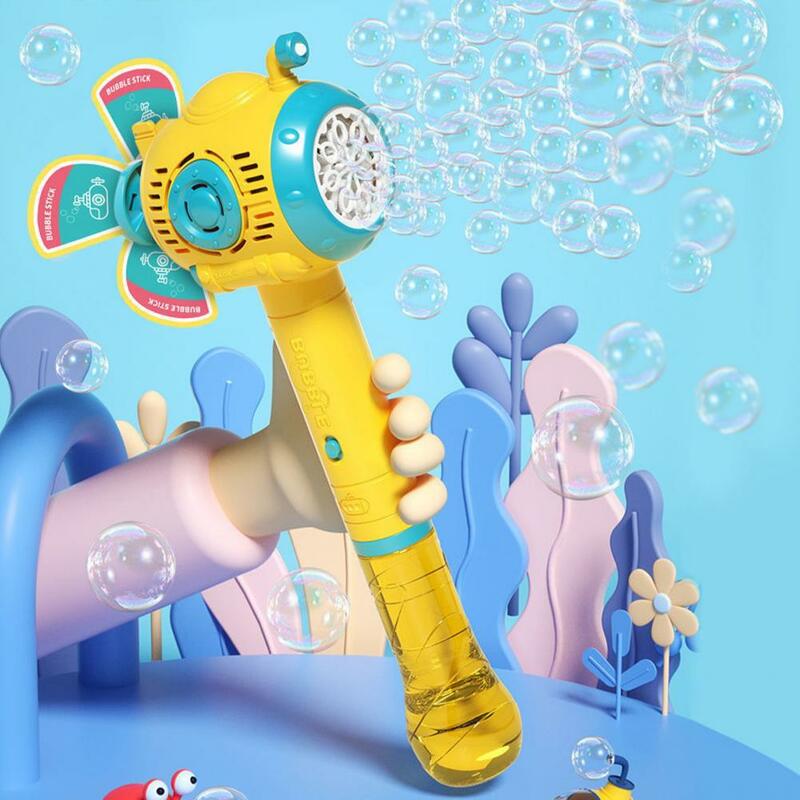 Juguete de burbujas submarino portátil para niños pequeños, máquina de soplado de burbujas automática, varita de fabricante de burbujas con luz