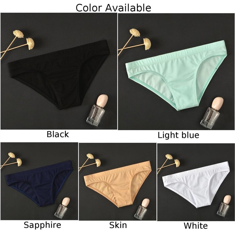 Calzoncillos de algodón para Hombre, Ropa Interior Sexy de tiro bajo, Bikini ultrafino, lencería