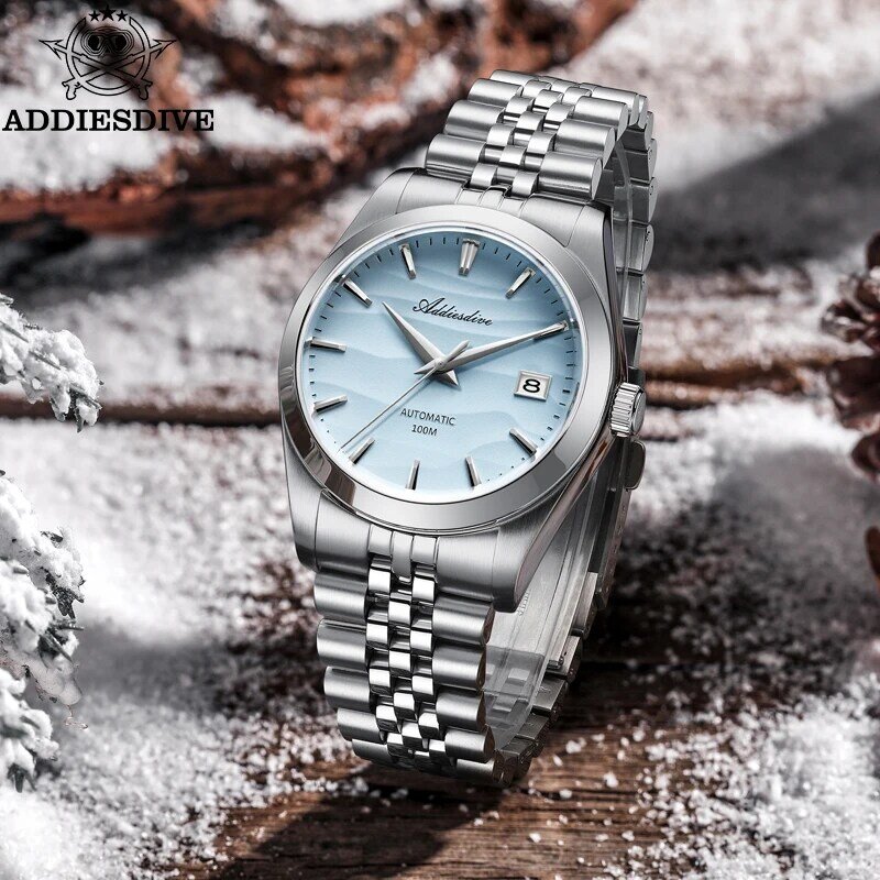 ADDIESDIVE nowy AD2059 pustynny tarcza NH35A zegarek automatyczny Classic100M Dive męskie zegarki mechaniczne zegarek na rękę 39mm Relojes Hombres