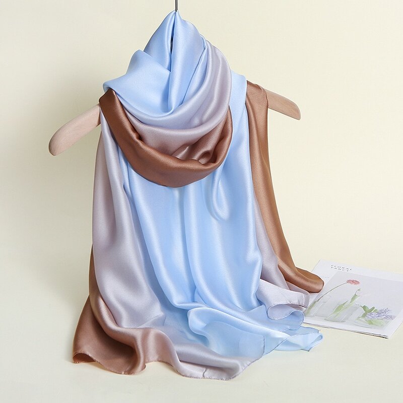 180*90 Scarves Simulation Silk Shawl For Women Wild Chiffon Scarf Sunscreen Translucent Beach Mom Photo Props
