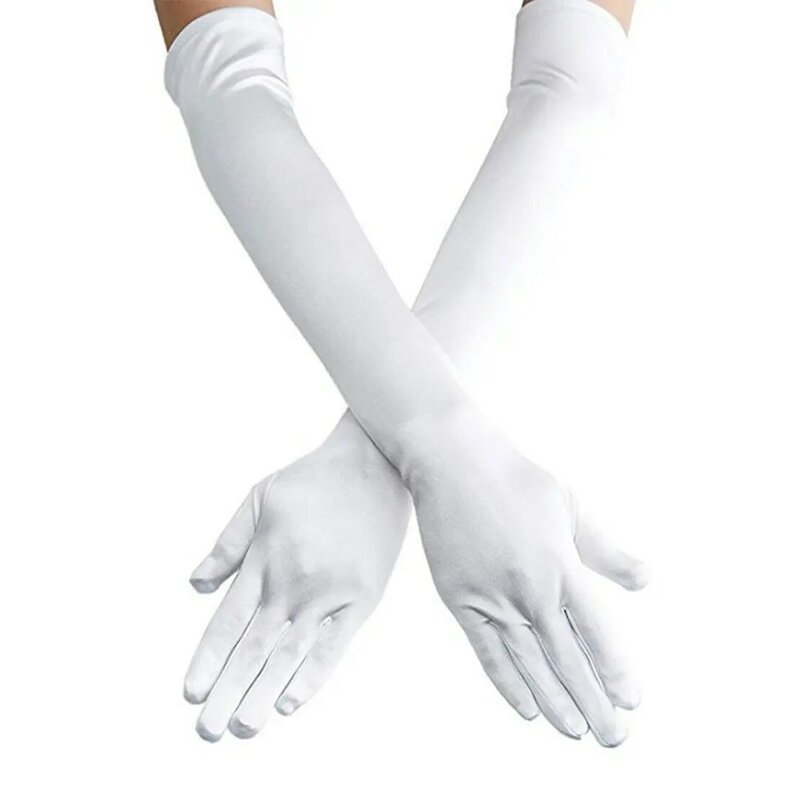 女性用ロングサテン指手袋,肘の長さ1920s,ユニセックス