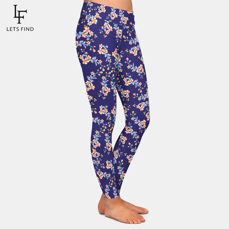 LETSFIND-mallas elásticas de cintura alta para mujer, pantalones de Fitness con estampado Floral Digital en 3D, a la moda, nuevo