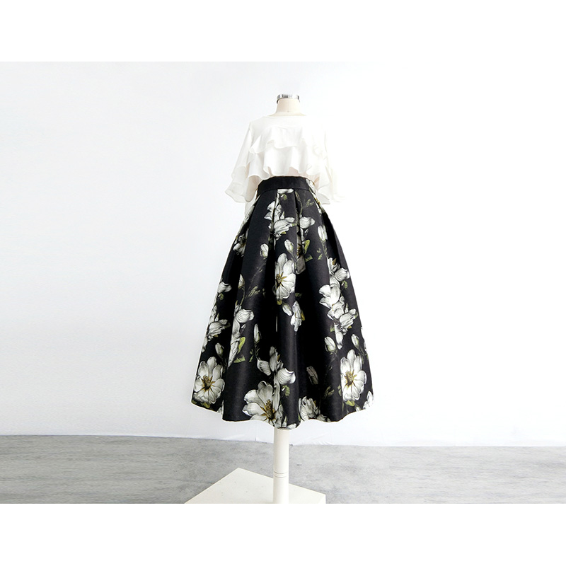 Weibliche neue Kollektion Boho-Stil Frauen Kleidung Vintage elegante lange Falten rock hohe Taille Röcke Damen Vintage Röcke q626