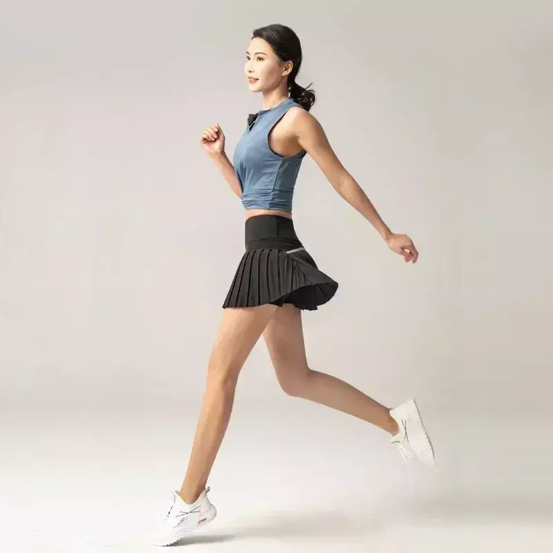 Lemon rok lipit Golf wanita, pakaian Mini Jogging luar ruangan olahraga tenis Yoga Fitness Gym musim panas