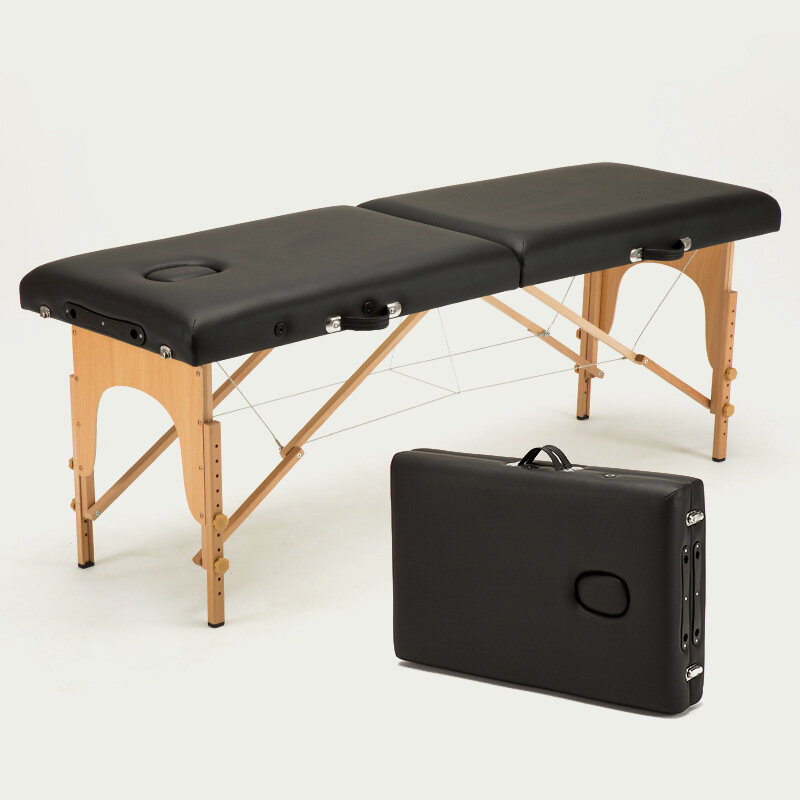 Cama plegable para salón de belleza, mesas de masaje de Spa portátiles profesionales con bolsa, muebles de salón de madera de 185x60/185x70cm