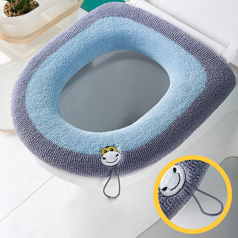 Coprisedile per wc caldo invernale tappetino per wc da bagno cuscino con manico più spesso morbido lavabile Closestool accessori per scaldavivande