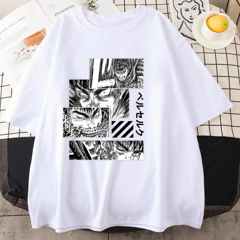 남성용 멋진 그래픽 프린트 티셔츠, 라운드 넥 반팔 셔츠, 야외 거리 멋진 애니메이션 하라주쿠 티셔츠, 인기 있는 신상