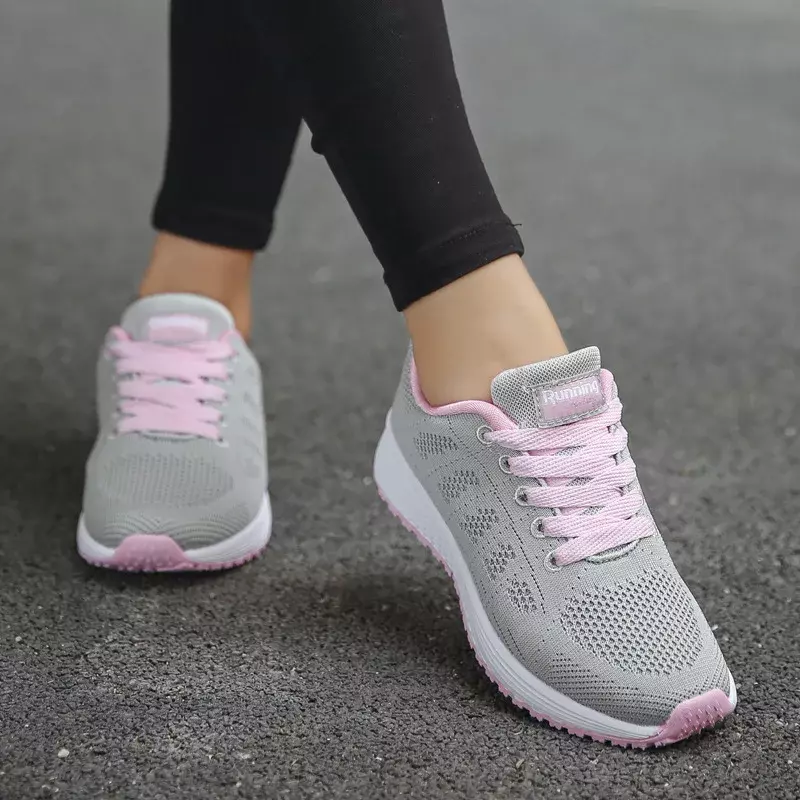 Maogu sepatu lari kasual untuk pria wanita, sepatu Sneakers olahraga divulkanisir, sepatu lari sol datar bersirkulasi 44 untuk pria dan wanita Musim Panas 2024