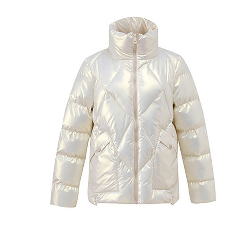 2022 cor brilhante para baixo jaqueta outono e inverno parkas estilo coreano solto mid-length casaco de pão descartável casacos de algodão parkas