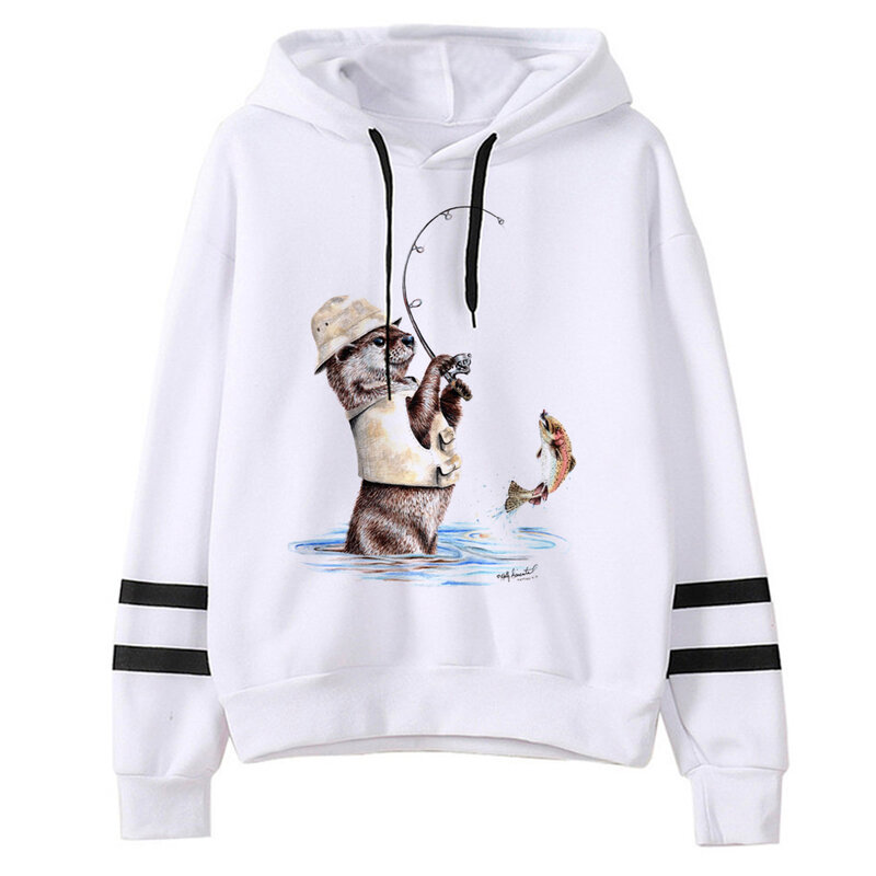 Fishing hoodies women vintage Fleece y2k aesthetic funny Hood female anime Hood