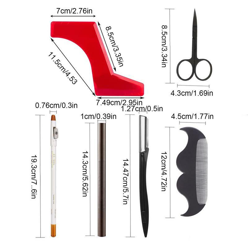 Barba Shaping Tools com Guia Template, Ferramenta de corte, fácil de usar Shaper, Salão para o Chin, Cabra Costeletas, 8pcs