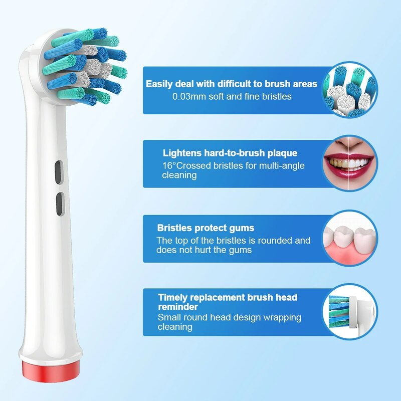 Cabeças de escova de dentes para oral b sensível cuidados profissionais limpos: 500, triumph cuidados profissionais: 9000, limpeza sensível