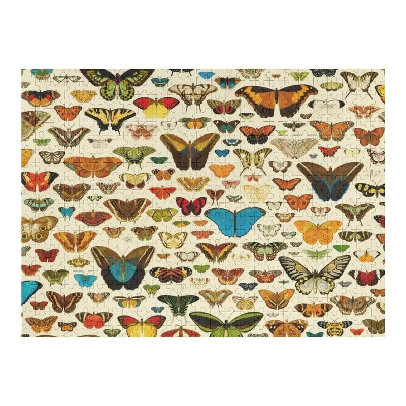 Colección de rompecabezas de mariposas coloridas Vintage, motores de escala, nombre de madera personalizado, rompecabezas de nombre