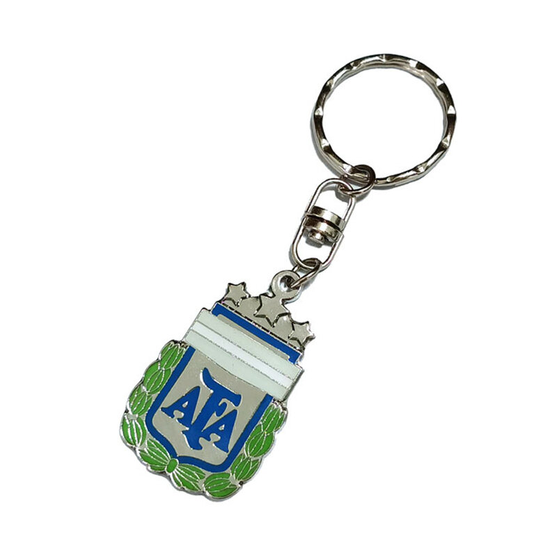 سلسلة مفاتيح شارة نادي كرة القدم ، شعار المنتخب الوطني ، فريق كرة القدم الأرجنتينية ، قلادة شعار معدني للبطولة ، حلقة مفاتيح