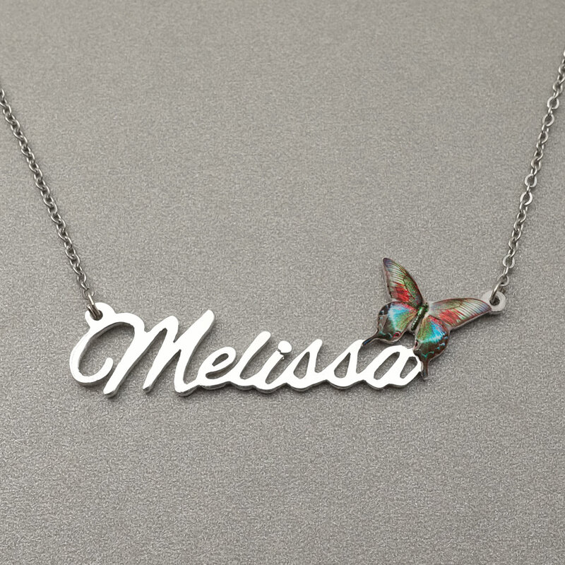 Custom Name Necklace with Butterfly Personalized Name Necklace Name Jewelry for Women Name Pendant Collar Mother's Day Gift