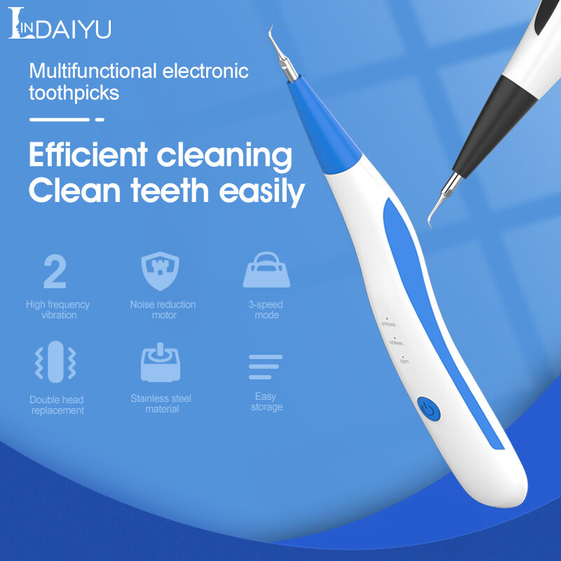 LINDAIYU-cepillo de dientes eléctrico, blanqueador Dental, raspador, eliminador de sarro de cálculo, herramientas, limpiador de manchas de dientes, cuidado bucal