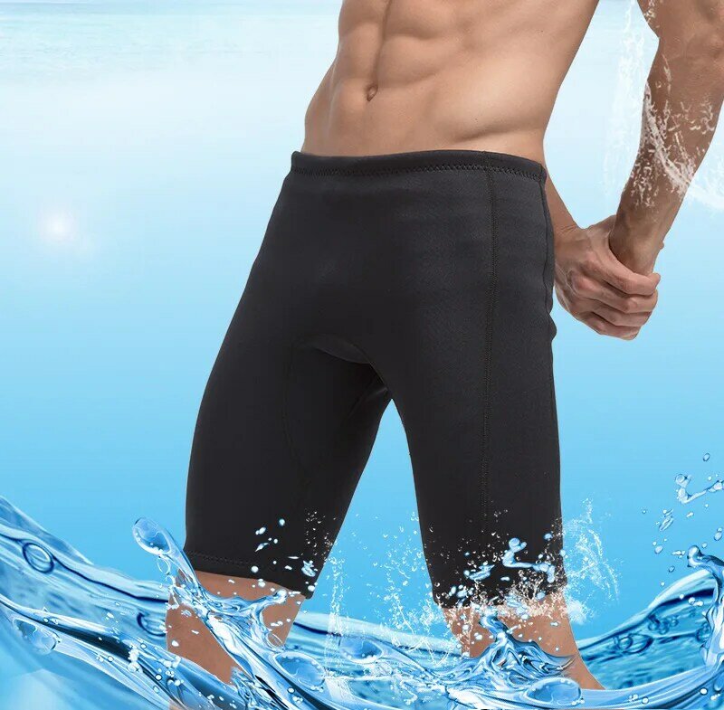 Pantalones cortos de neopreno para hombre, bañador de 3mm para buceo, pesca submarina, esnórquel, surf dividido, pantalones cortos de natación elásticos cálidos