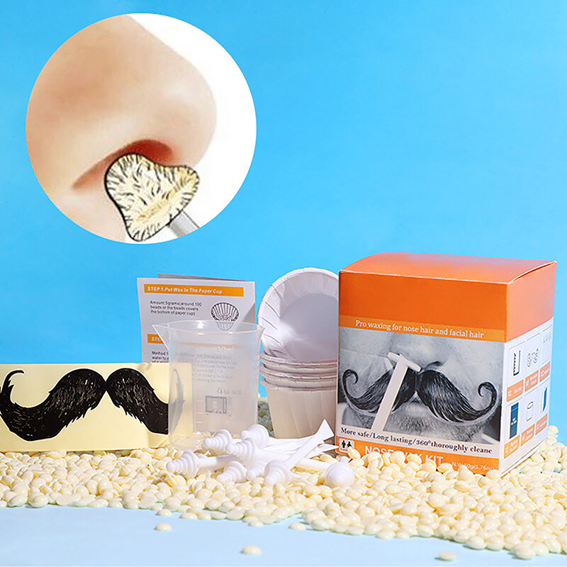 Safe Nose Hair Wax Kit para homens e mulheres, depilação, depilação, removedor de cabelo de nariz, eficaz, 50g