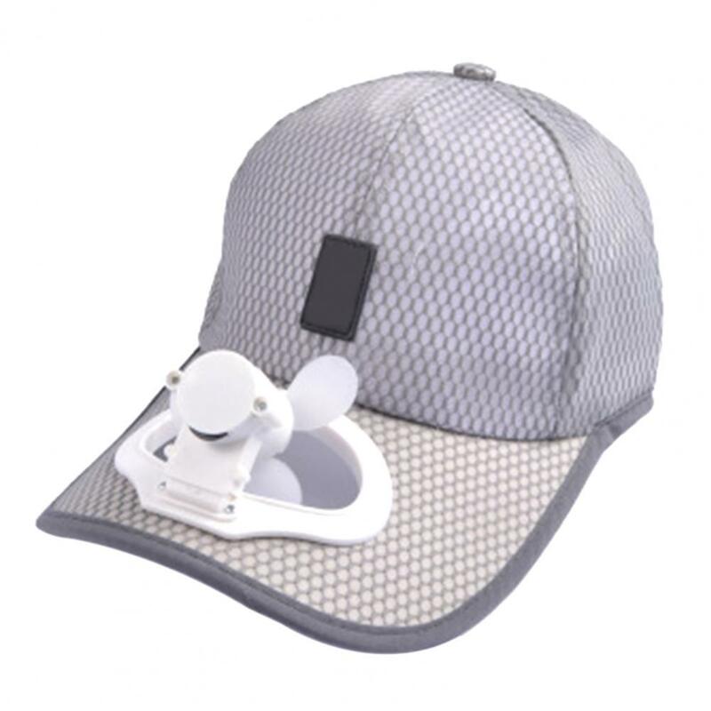 Boné de beisebol com USB Recarregável, Mini Ventilador, Protetor solar Algodão, Verão Mesh, Trucker Hat for Outdoor, Viseira solar