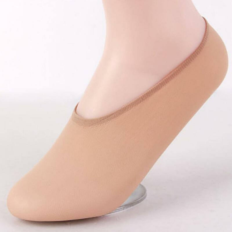 Летние женские носки, низкие шелковые дышащие силиконовые Нескользящие невидимые короткие носки