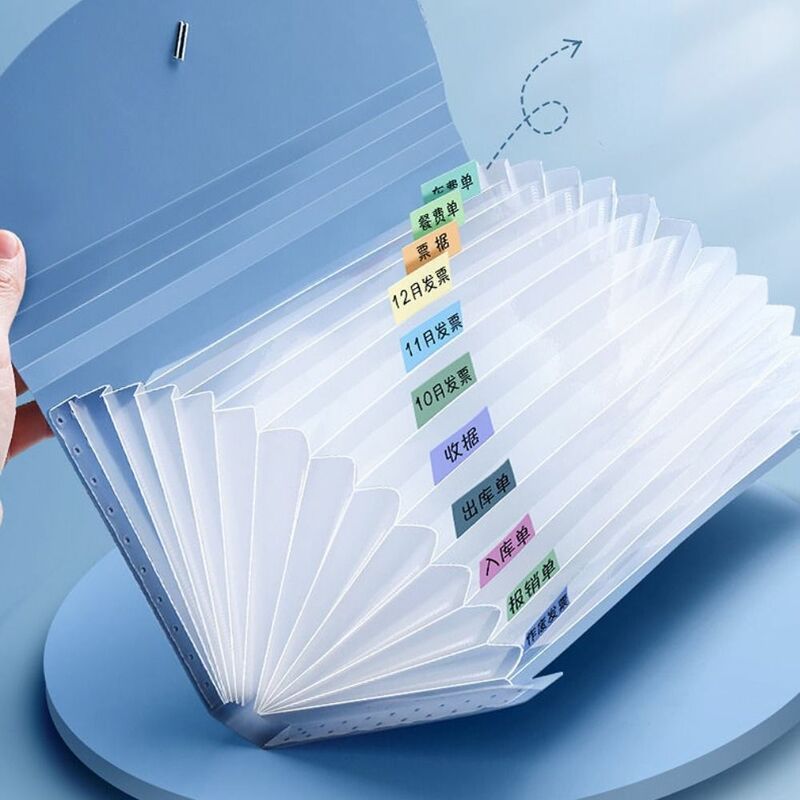 Portable Accordion13 Pockets Expanding File Folder Plastic Business Document Organizer Card Home Office Supplies