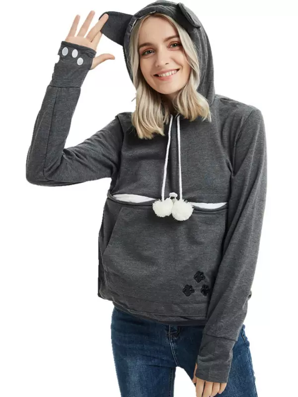 Fashion 2023 hoodie pecinta kucing kualitas tinggi bertelinga Cuddle Pouch hoodie hewan peliharaan anjing untuk kasual kanguru pullover Sweatshirt baru