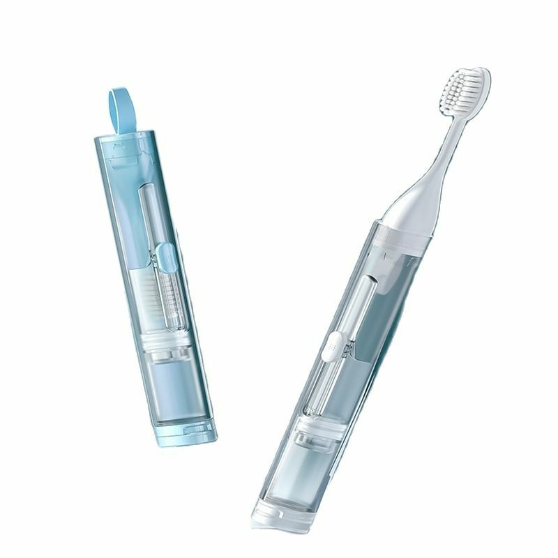 Brosse à dents pliable Portable, voyage Camping randonnée en plein air facile à emporter, Kit de rangement de dentifrice en plastique