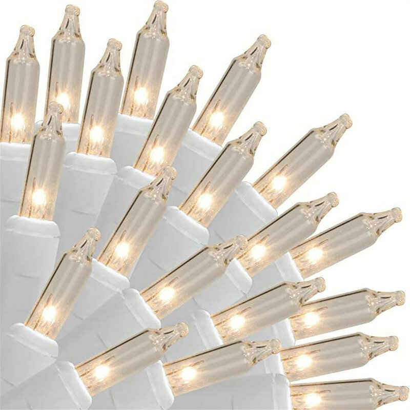 Luci natalizie (7.87 piedi, 20 luci), luci bianche dell'albero di natale con filo bianco, luci stringa per interni/esterni