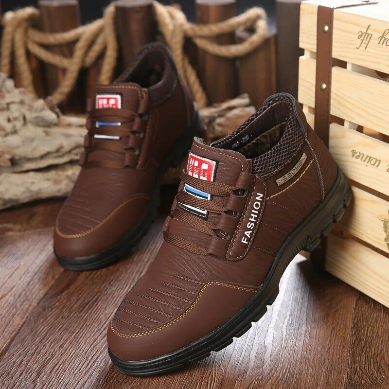 m98Hot Sale Genuine Leather Shoes Men Comfortable Cowhide Sneakers Men waterproof Non-Slip outdoor shoes Casual Shoes
