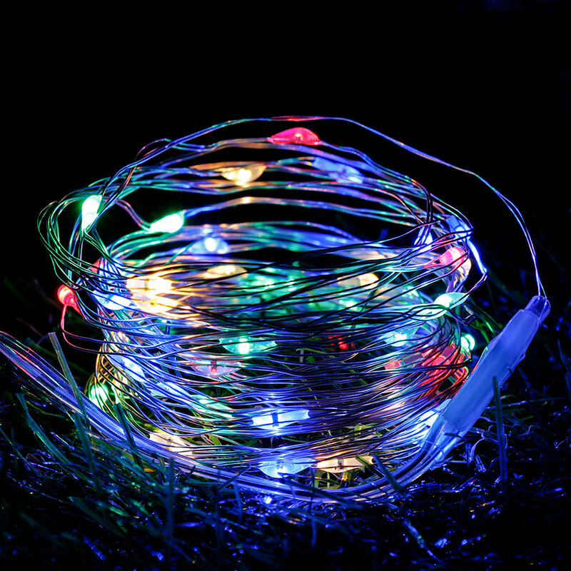 1/5M ไฟ LED String ไฟทองแดงลวด Garland Fairy สำหรับคริสต์มาสปาร์ตี้งานแต่งงานตกแต่งวันหยุดแสง