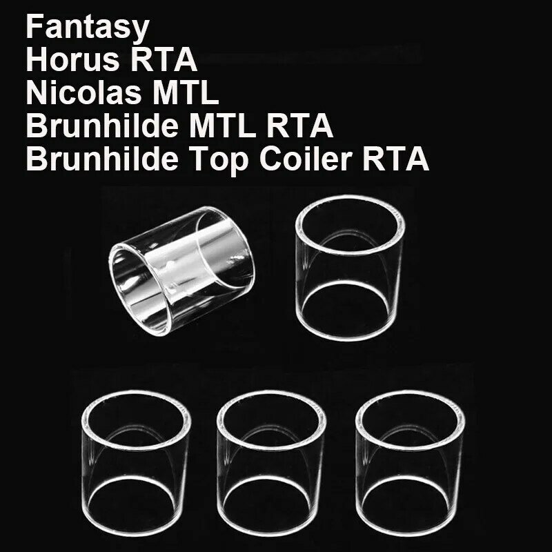 5PCS Straight Glass Tank for Vapefly Fantasy Horus RTA Nicolas MTL Brunhilde MTL RTA Brunhilde Top Coiler RTA Glass  Tubes
