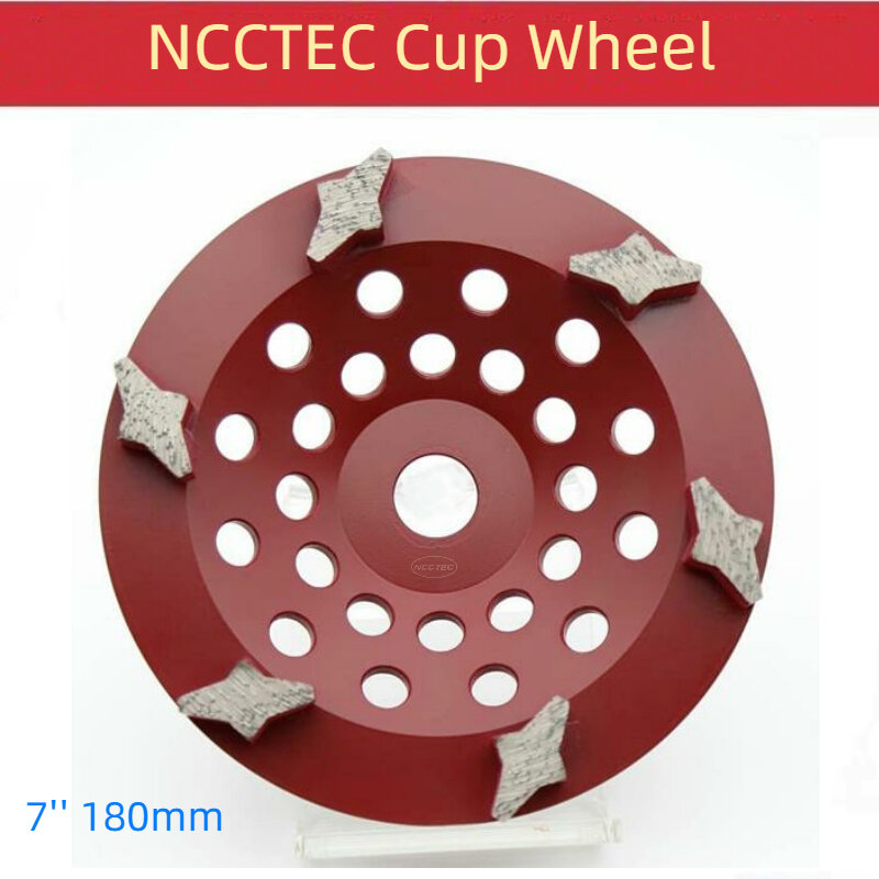 [ Six Star Segments] 7'' Diamond Grinding Cup Wheel 180mm Granite Concrete Floor Polishing Discs Disks Plates 22.23mm Arbor Hole