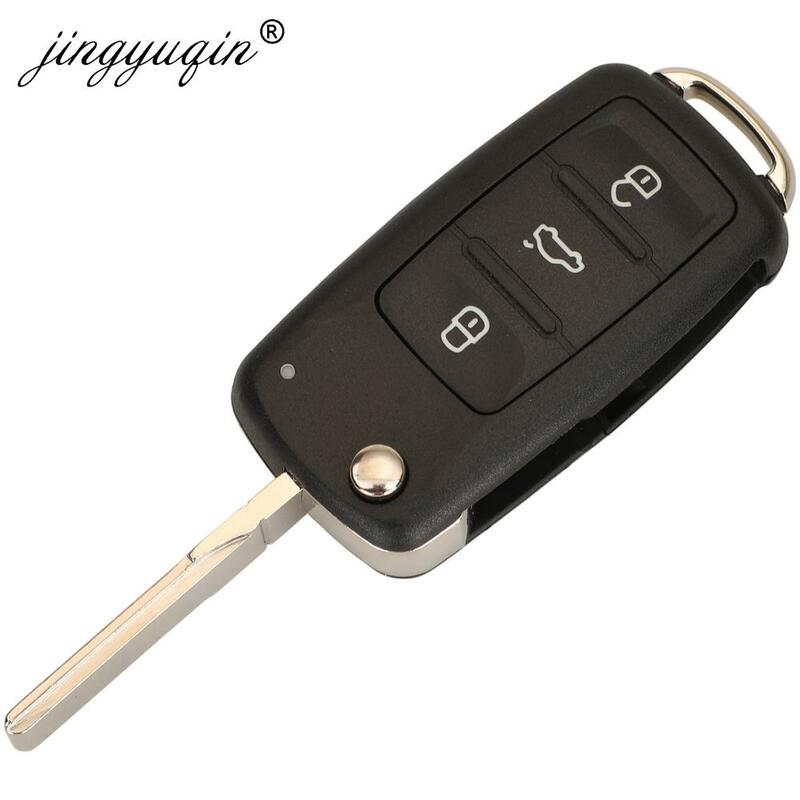 Jingyuqin 3BT Kunci Lipat Jarak Jauh 434MHz ID48 Chip untuk VW Volkswagen GOLF PASSAT Tiguan Polo Jetta Beetle Skoda Seat Car 5K0837202AD