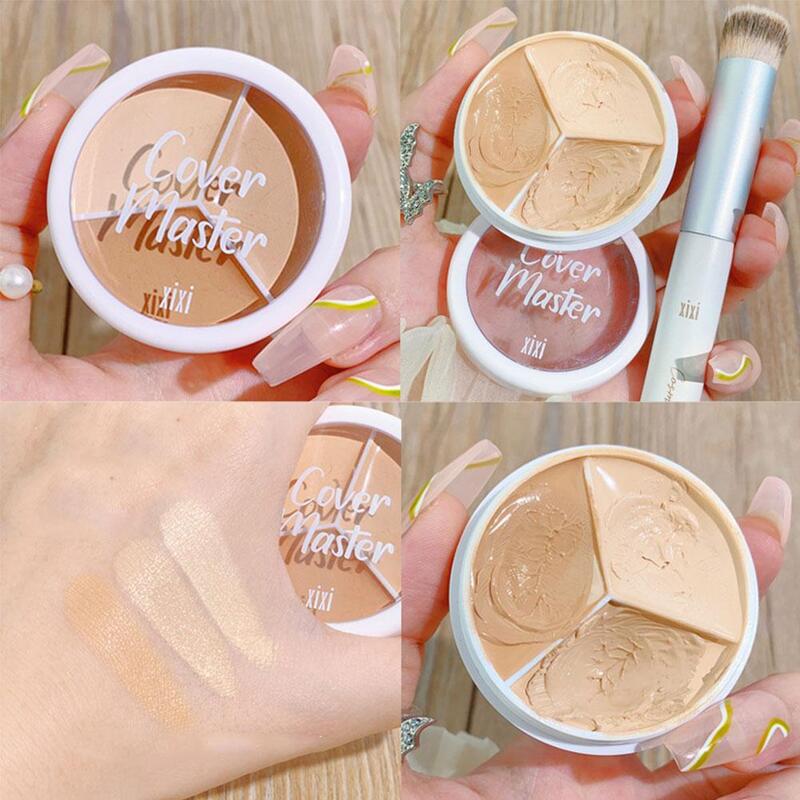 3Color Concealer Palette Cream Texture Covers Acne Dark Face Multifunction Cosmetics Brighten Face Circles Marks Lasting Ma M2U0