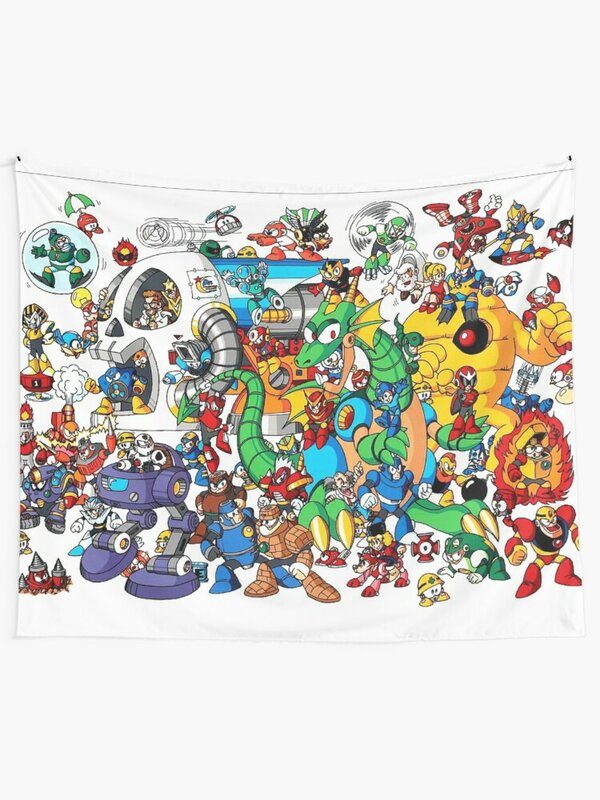 Mega Man และทั้งหมดศัตรูของเขา Tapestry Living Hiasan Kamar ตกแต่งห้อง