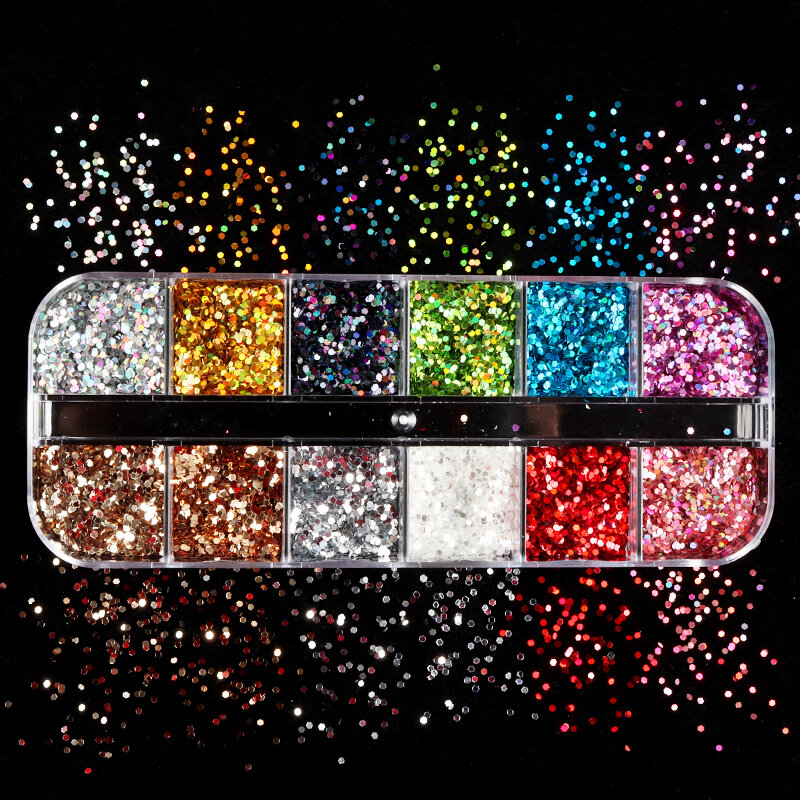 Holographic Glitter Sequins สำหรับอีพ็อกซี่เรซิ่นบรรจุ1มม.Hexagons Slime Flakes Pigment กระดาษ DIY งานฝีมืออุปกรณ์และวัสดุ
