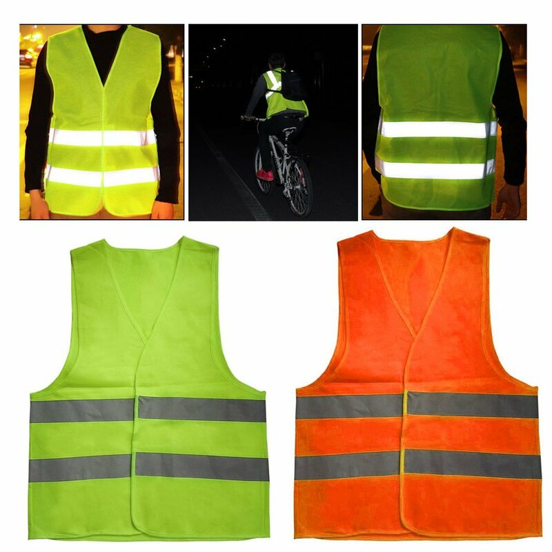 Chaleco fluorescente reflectante para exteriores, ropa de seguridad para correr, ventilar, de alta visibilidad, Color amarillo, naranja, azul y verde