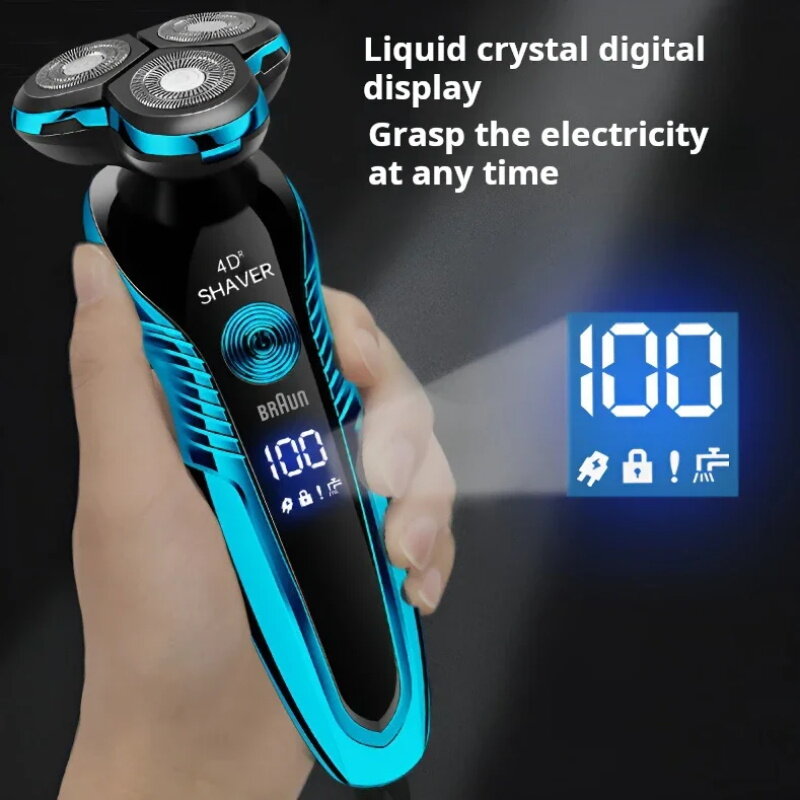 BRAUN alat cukur rambut elektrik 5320s pria, pencukur rambut elektrik 4D dapat diisi ulang USB profesional