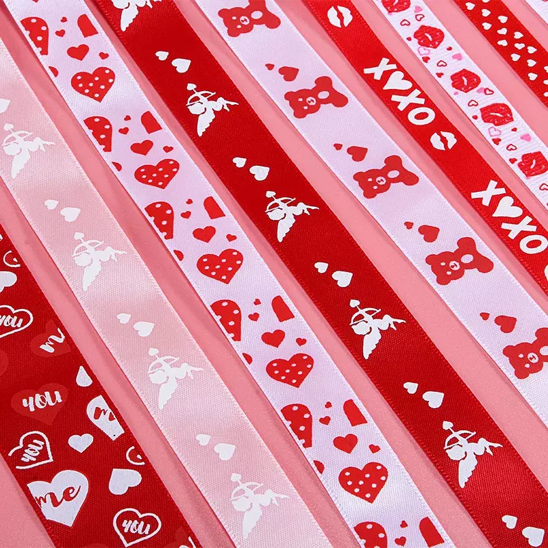 Valentine'S Day Ribbon, Tanabata Wedding Flowers, Gift Box Packaging, Love Printing Ribbon, Perfume Decoration, Ribbon,