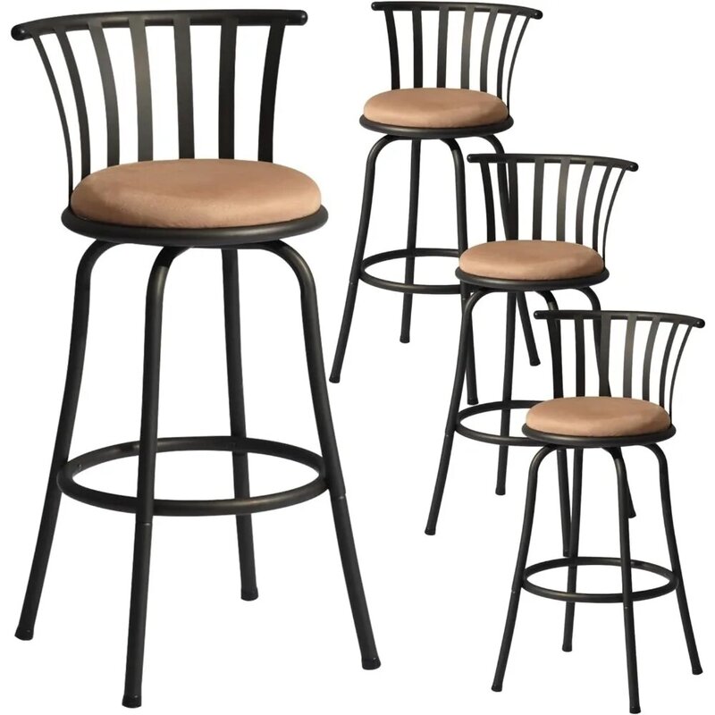 Bar Stools Set of 2 with Back and Footrest, 29 Inch Swivel Counter Height Bars Stools, Bar Chair