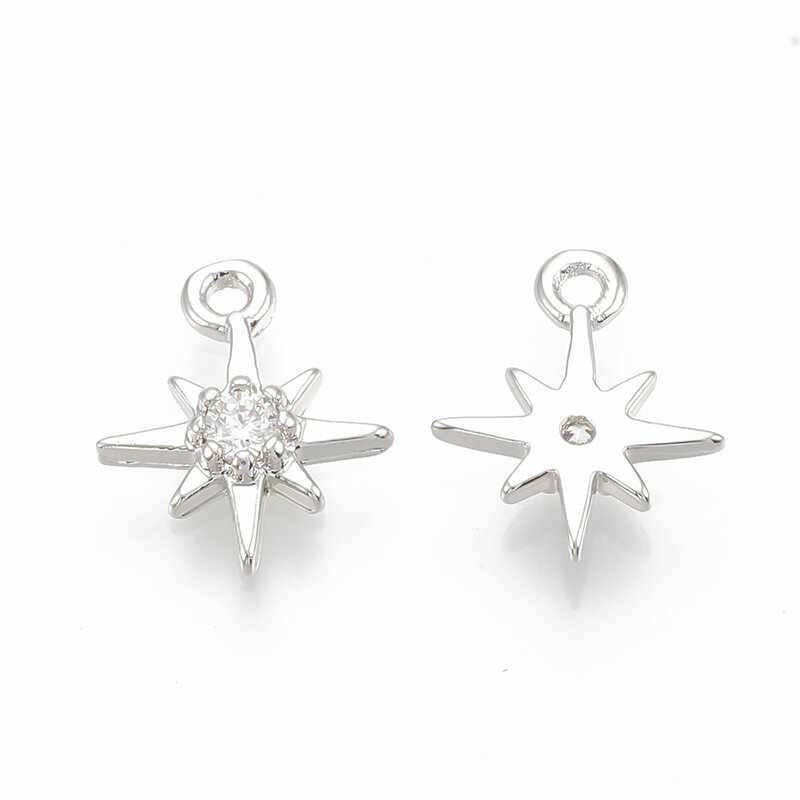 50 Stück Messing Zirkonia Charms Sternform vergoldet für die Herstellung von DIY Schmuck Halskette Ohrring Schlüssel anhänger Chams Lieferungen