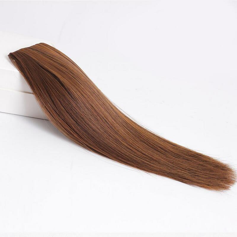 Wig ekstensi rambut manusia, Wig bantalan klip tidak terlihat, ekstensi rambut, Wig panjang lurus sintetis