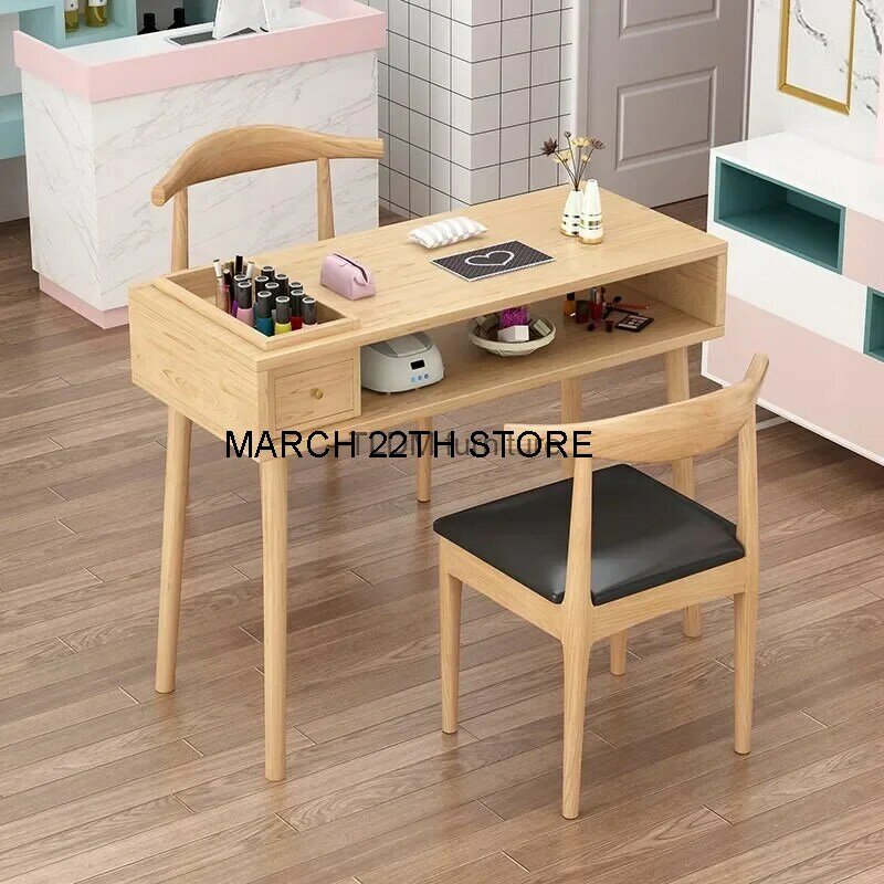Salon Simple Nail Desk legno Nordic Receptionist specialty Manicure Table minimalista Vacuum Manicure Tafel Furniture HD50ZJ