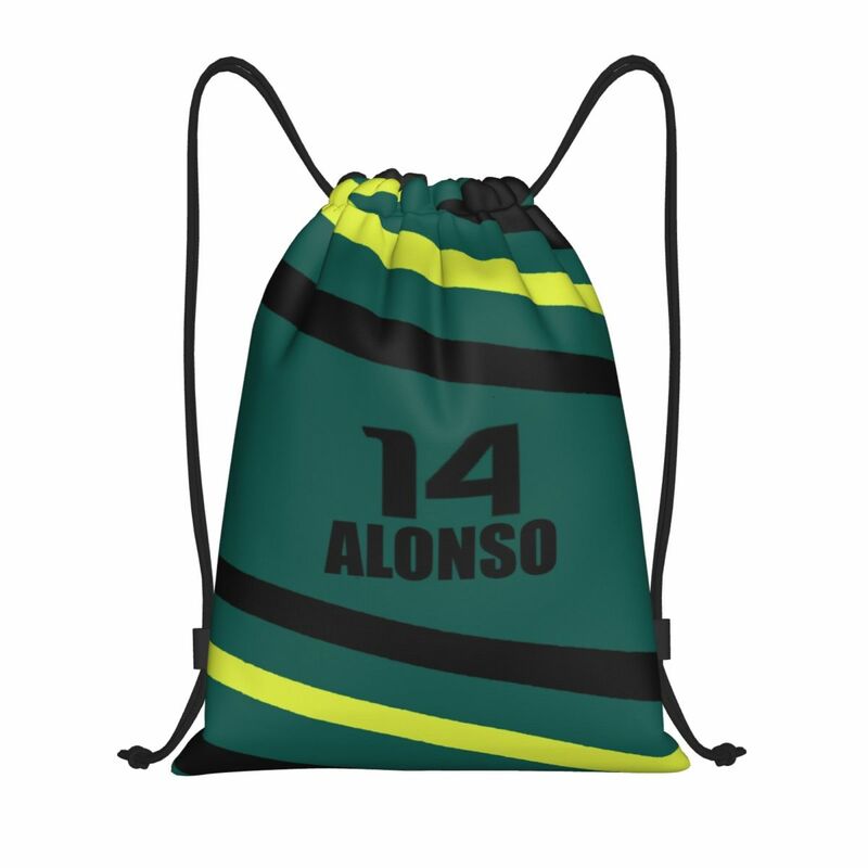 Custom Alonso Sports Car Drawstring Backpack Bags Women Men Lightweight Gym Sports Sackpack Sacks for Shopping